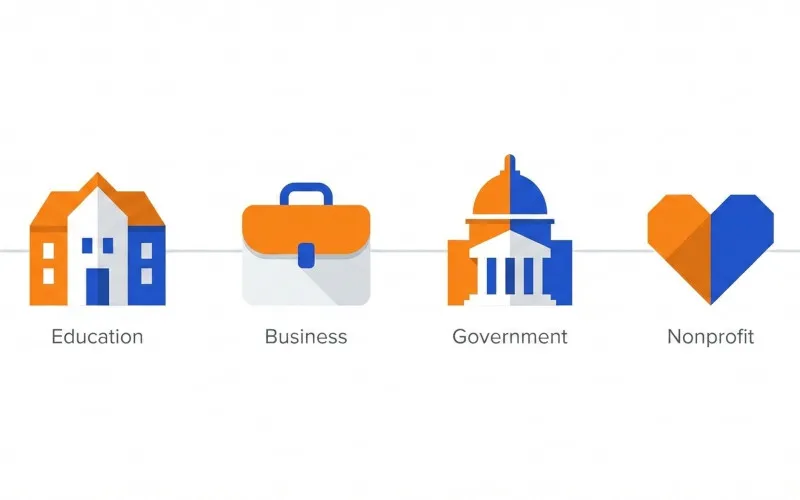 Infografía con iconos representando los diferentes casos de uso